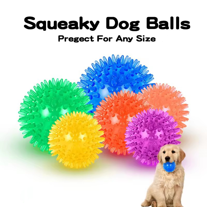 Spike Ball Game - TPR Squeaky Spiked Dog Ball Chew