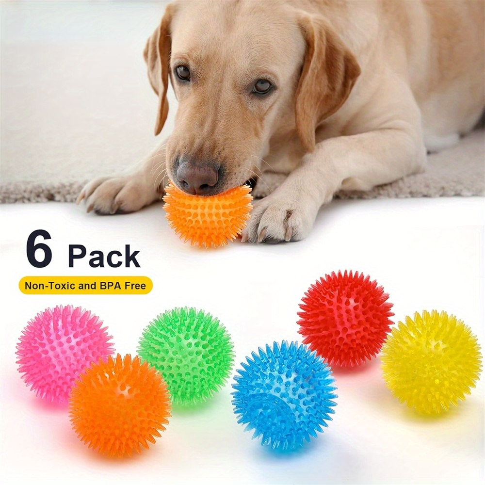 Spike Ball Game - 6pcs Dog Toy Balls, Non-Toxic, Durable