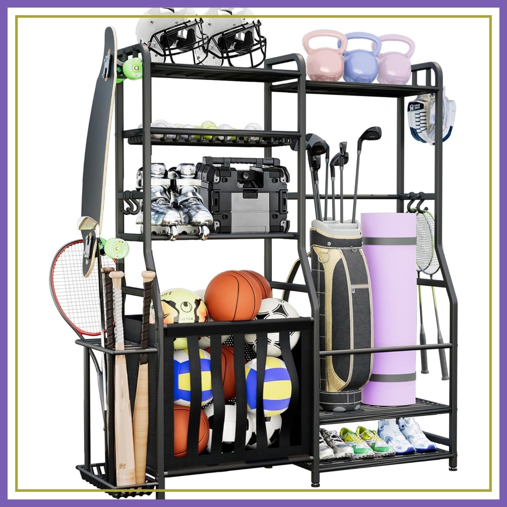 Sports Equipment Garage Organizer - Garage Sports Equipment Organizer, Golf Bag