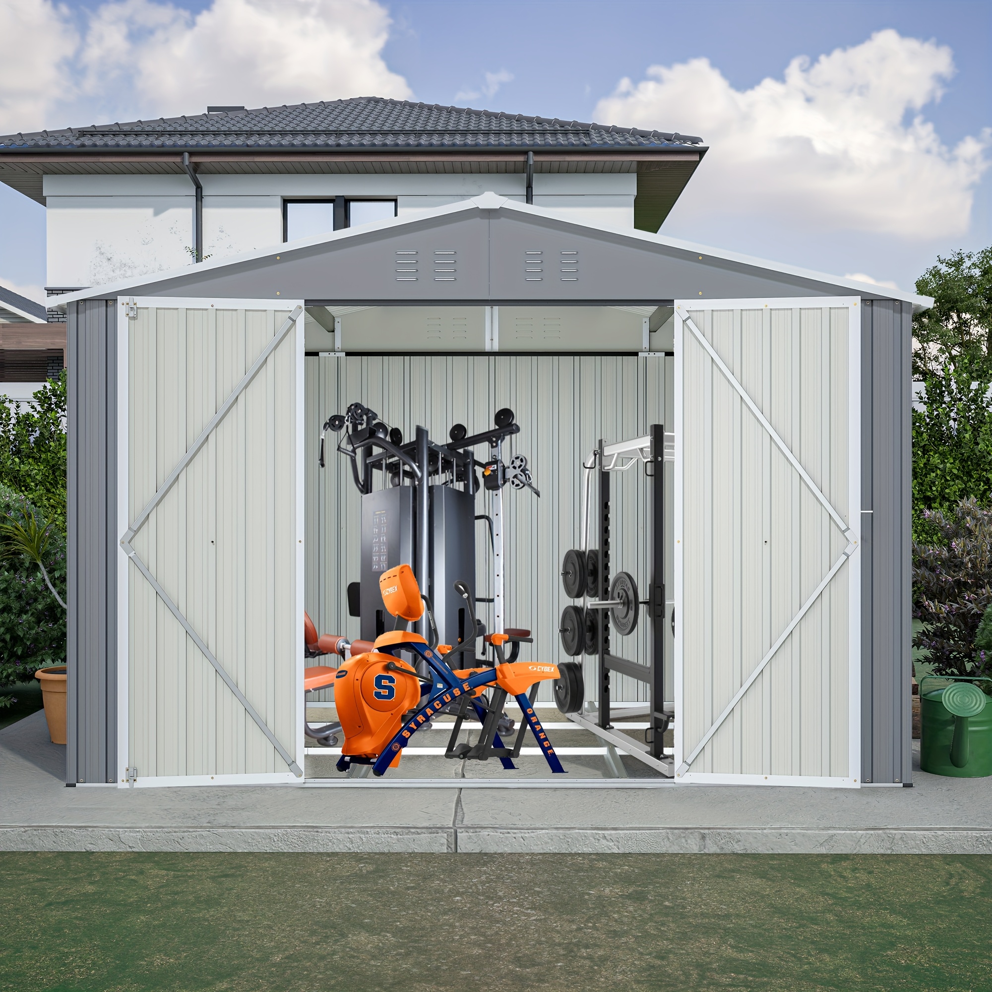Sports Equipment Store - [Spacious Ventilated] 10x10ft Galvanized Steel Outdoor