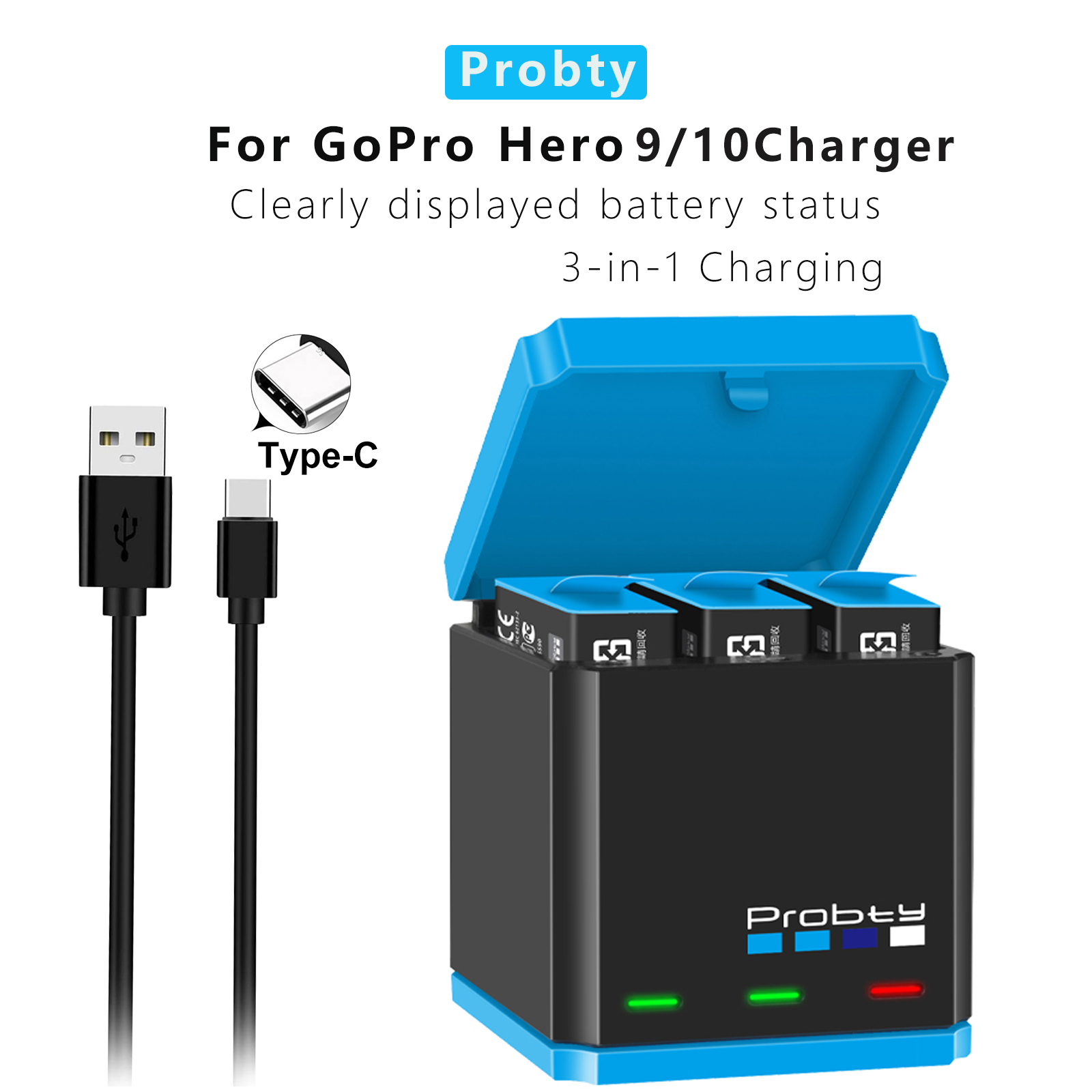 For GoPro 12 11 10 Charger, fa - Sports Equipment Cabinet のレビューと価格