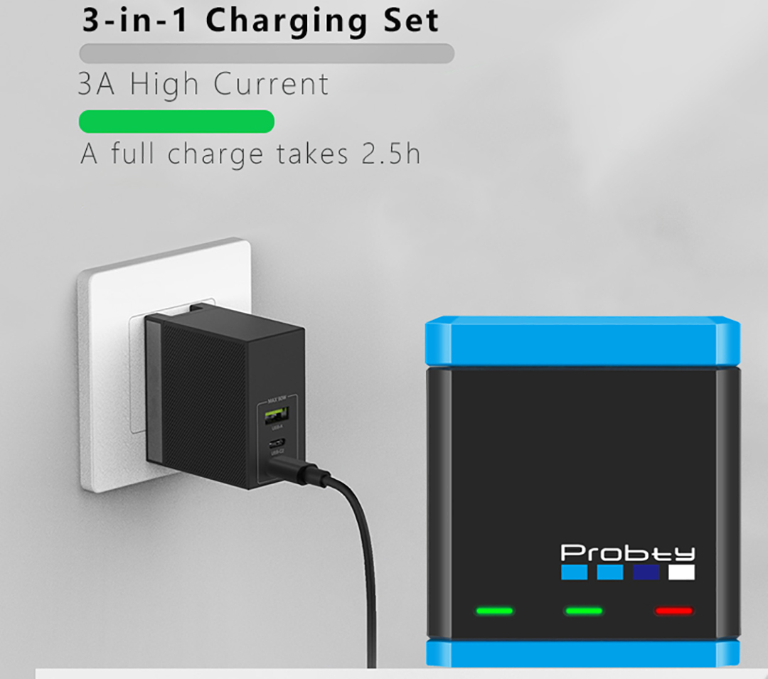 For GoPro 12 11 10 Charger, fa - Sports Equipment Cabinet のレビューと価格