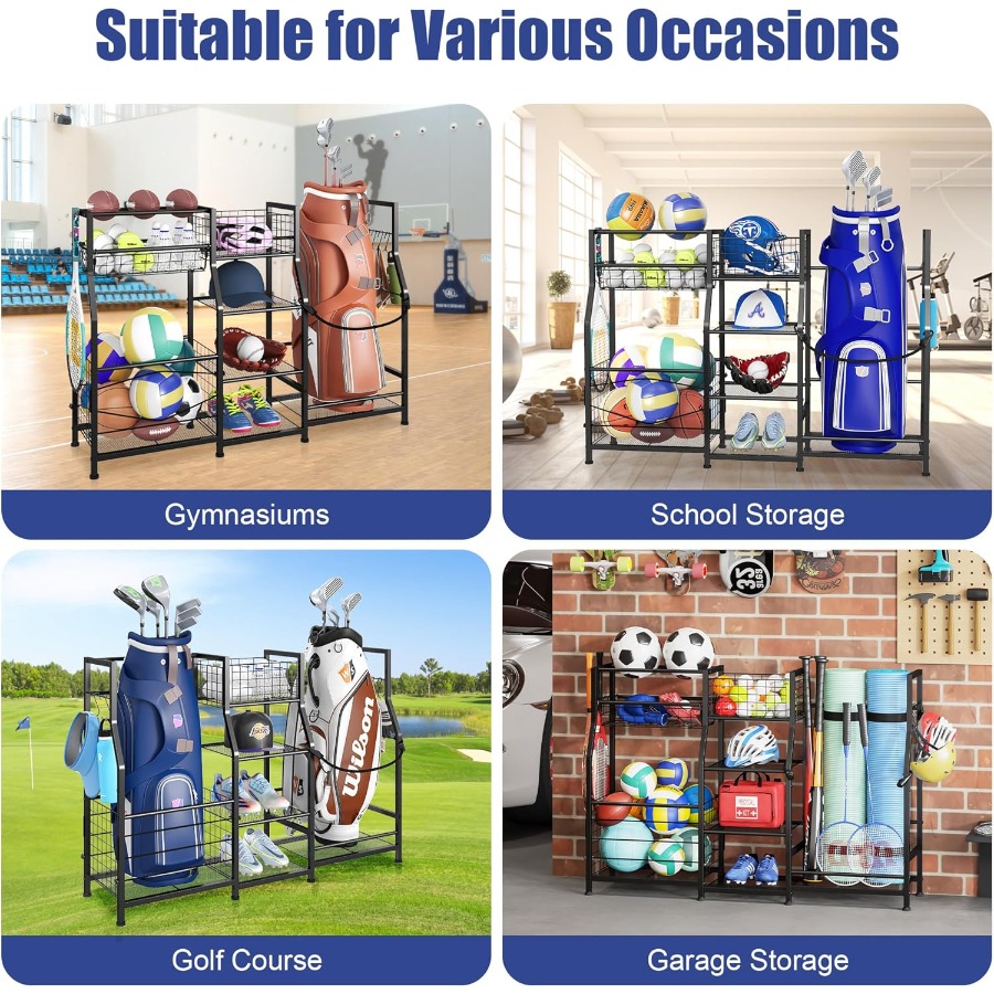 Golf Bag Stand Garage Storage  - Sports Equipment Garage Organizer のレビューと価格