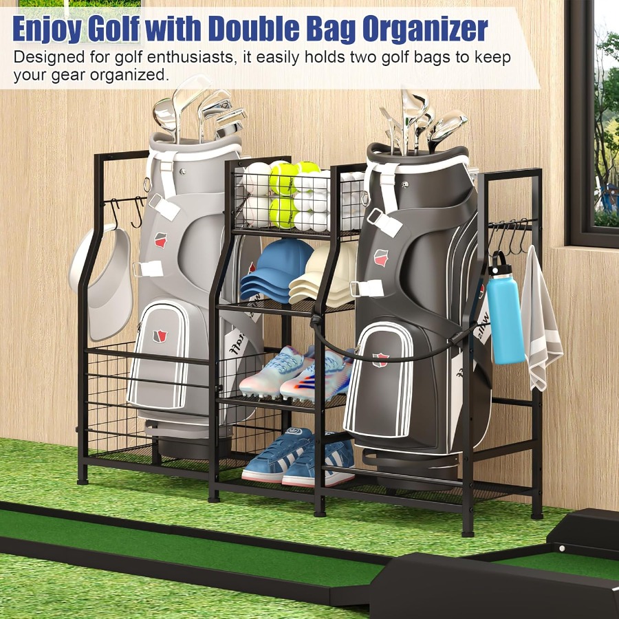Golf Bag Stand Garage Storage  - Sports Equipment Garage Organizer のレビューと価格