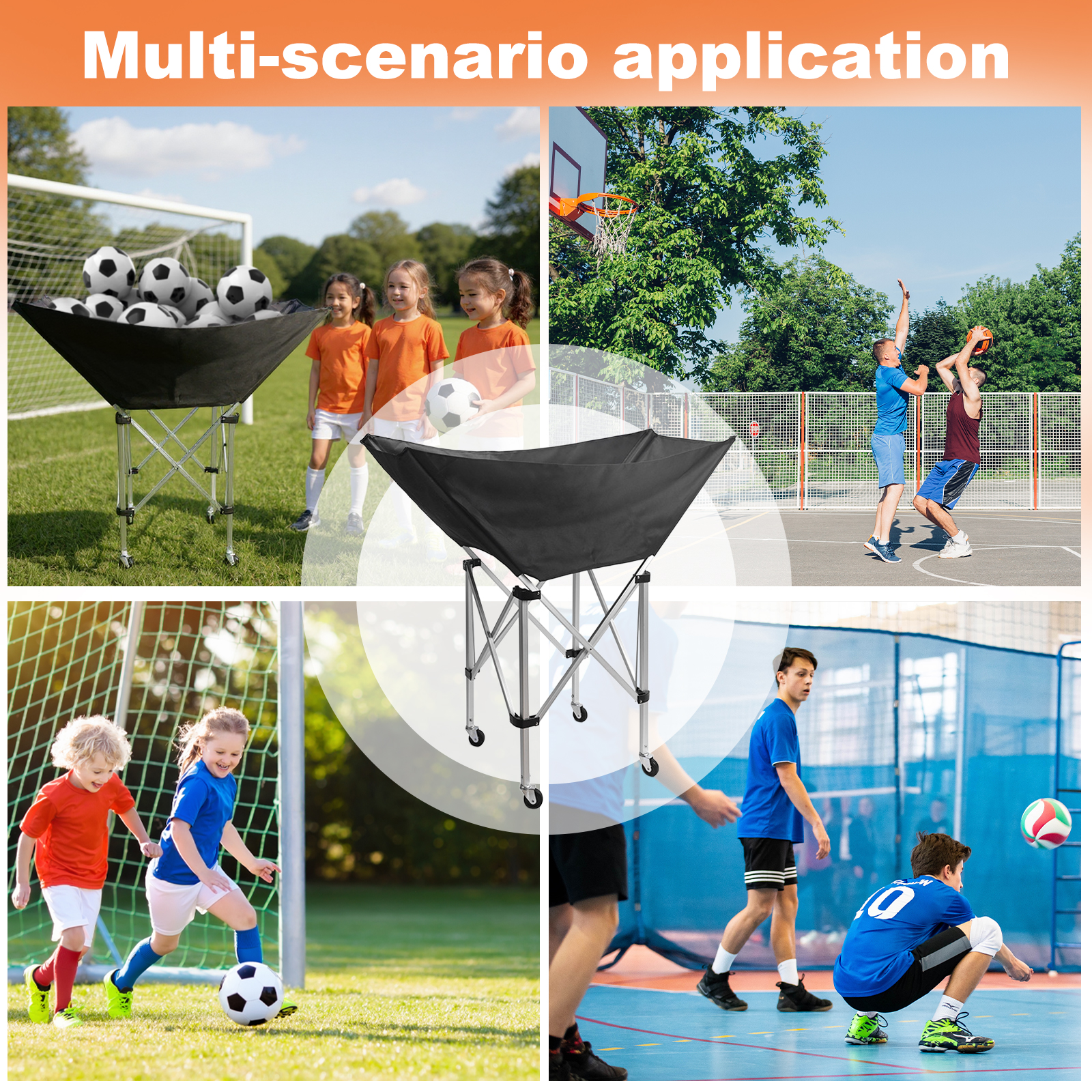 Collapsible Hammock Ball Cart  - Sports Equipment Garage Organizer のレビューと価格