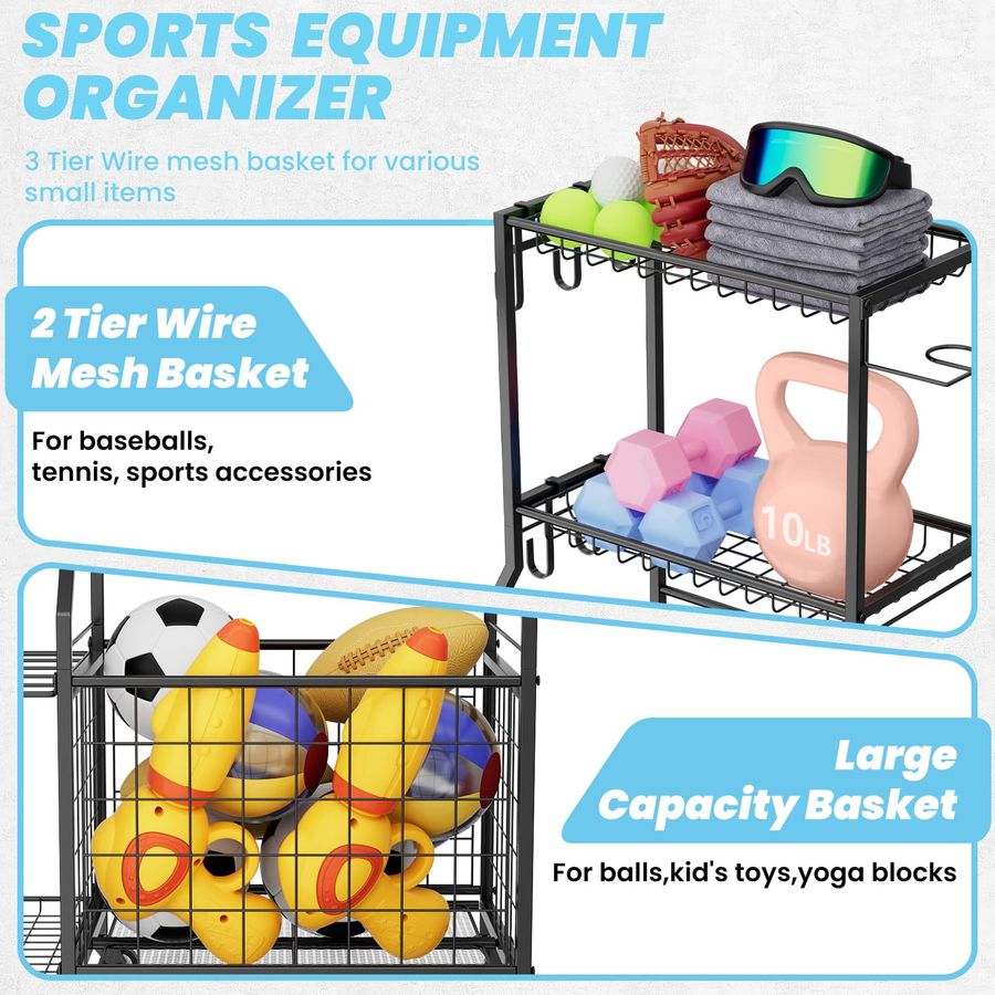 Sports Equipment Organizer, Ga - Sports Equipment Garage Organizer のレビューと価格