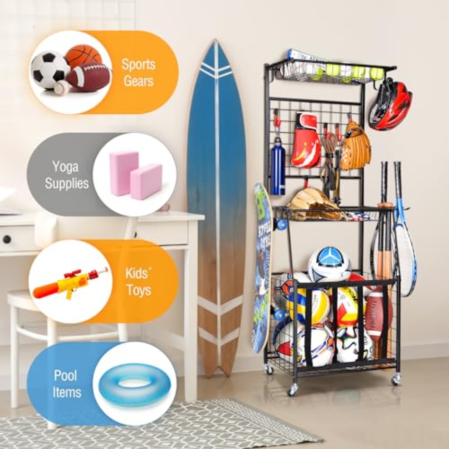 Sports Equipment Storage Rack  - Sports Equipment Garage Organizer のレビューと価格