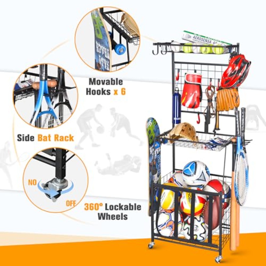 Sports Equipment Storage Rack  - Sports Equipment Garage Organizer のレビューと価格